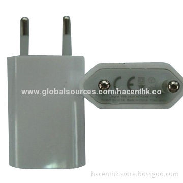 USB Travel Chargers for iPhone 4 with 800/1,000mA Output